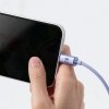 Baseus Crystal Shine Series kabel przewód USB do szybkiego ładowania i transferu danych USB Typ A - Lightning 2,4A 1,2m fioletow